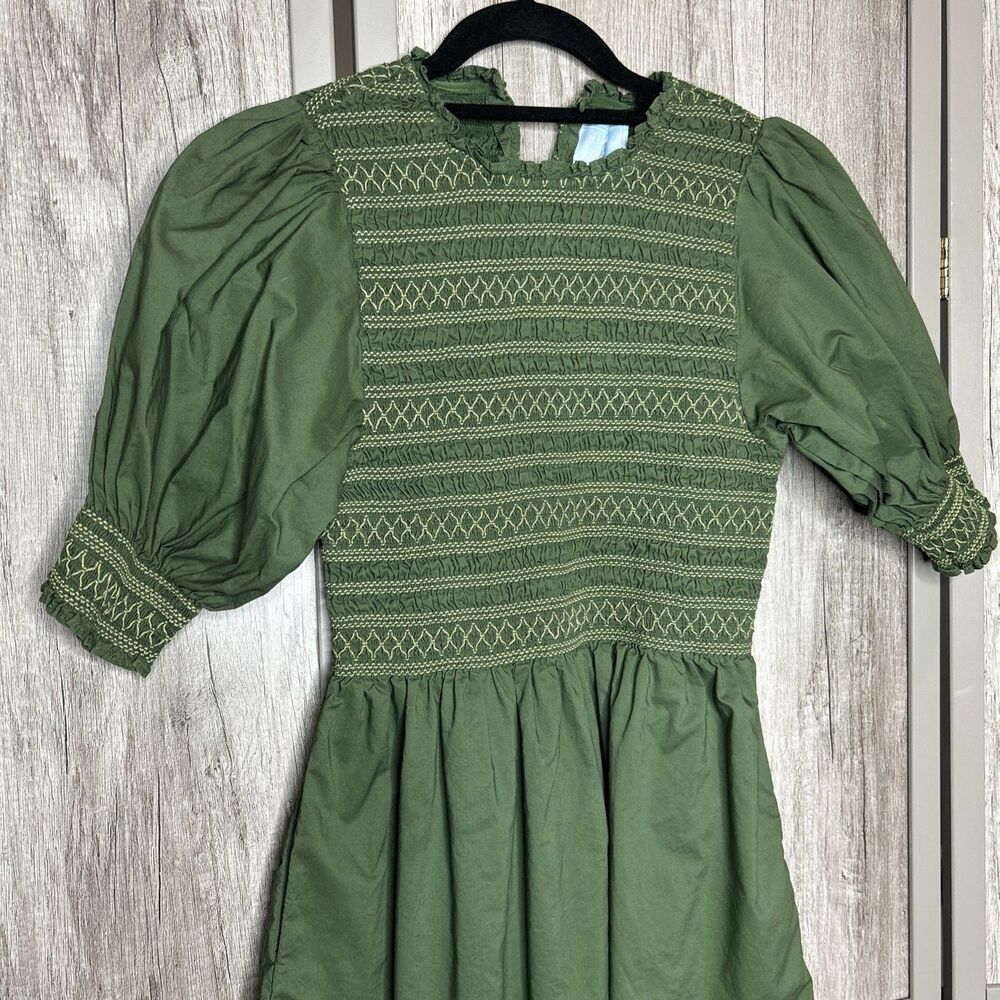 Hill House Nap Mini Dress Vivi Size S Green - Picture 2 of 10